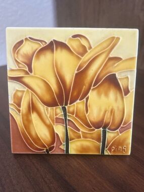 Ping yellow tulips tile art!